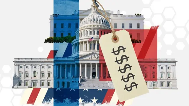 Graphic showing Capitol and White House with price tag