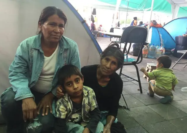 desplazados en el Zócalo