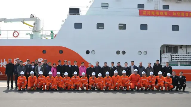 Một tàu thăm dò địa chất của Trung Quốc trên Biển Đông ngày 25/2/2019