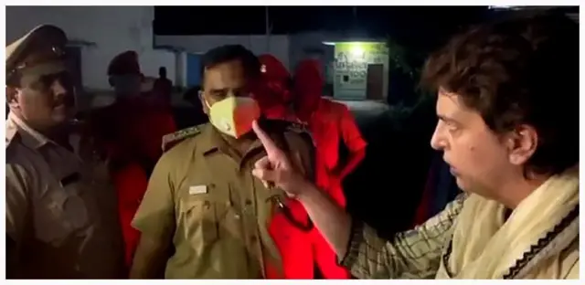 యూపీ పోలీసులతో ప్రియాంకా గాంధీ వాగ్వాదం