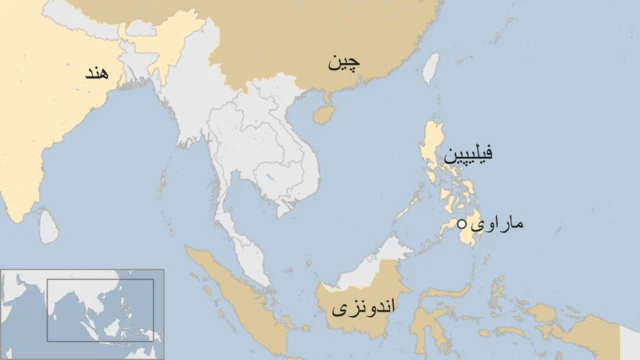 نقشه محل حادثه در فیلیپین