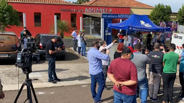 Rua diante da escola infantil atacada,jogo de casanik grátisSaudades (SC)