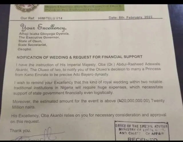 Oluwo letter
