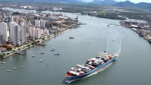 Vista panorâmica do Porto de Santos