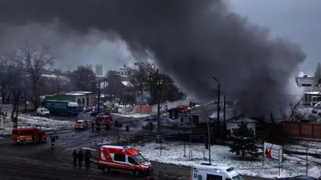 Наслідки ракетного обстрілу Києва