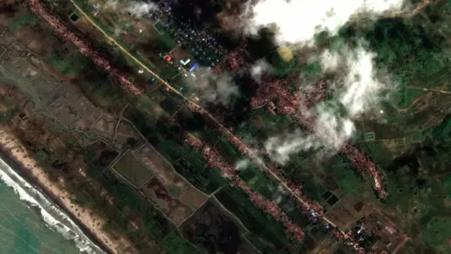 স্যাটেলাইট চিত্রে রোহিঙ্গাদের ভস্মীভূত গ্রাম