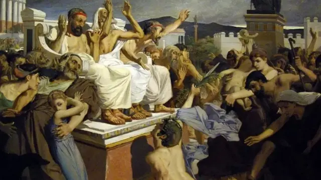 जब एथेंस में मैराथन की लड़ाई में जीत की घोषणा की गई