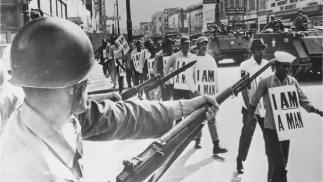 Marcha por los derechos civiles en Memphis, años 60