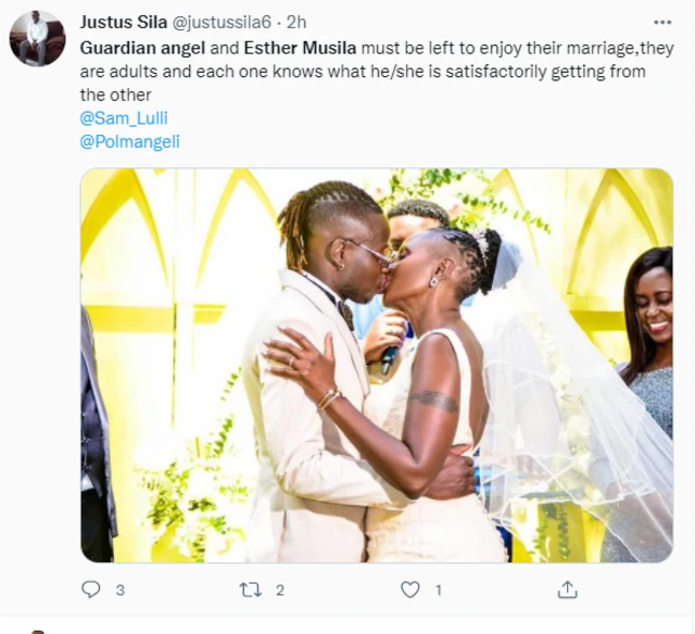 Guardian Angel Wedding: Guardian Angel & Esther Musila marriage fotos reaction