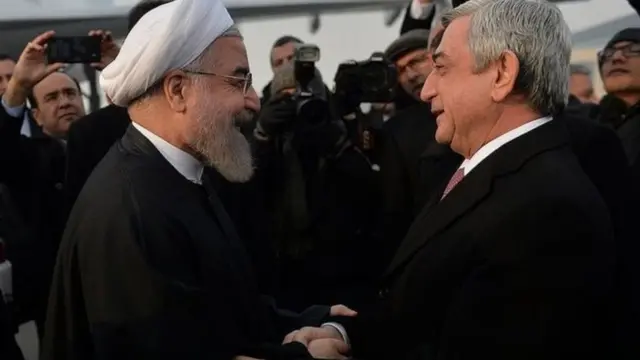 Ruhani prezident seçiləndən sonra ilk dəfədir Ermənistana səfər edib