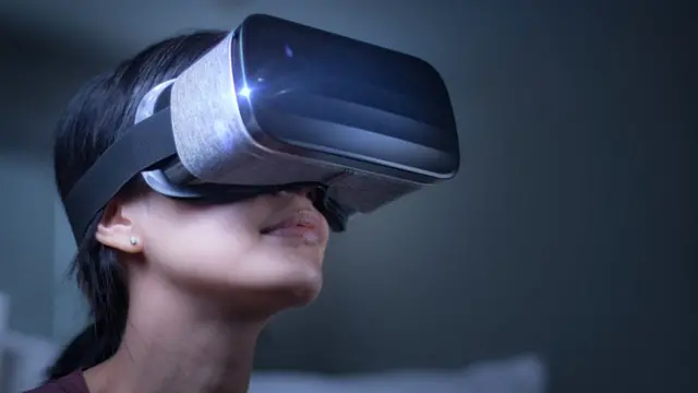 Woman wearing a VR Headset