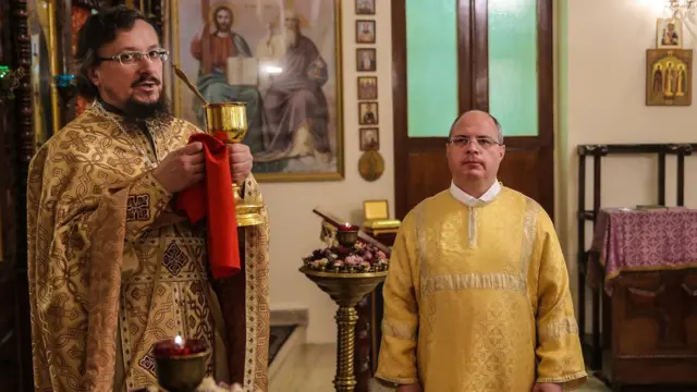 Сергей Гаврилов выполнял роль пономаря в православном храме в Дамаске, Сирия