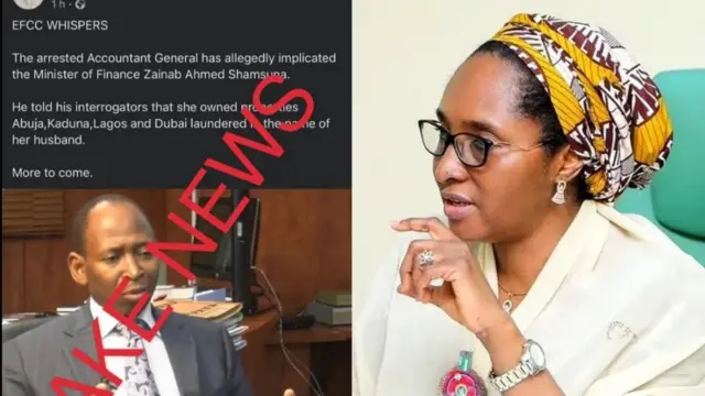 Aworan iroyin naa ati minisita iṣuna, Zainab Ahmed Shamsuna