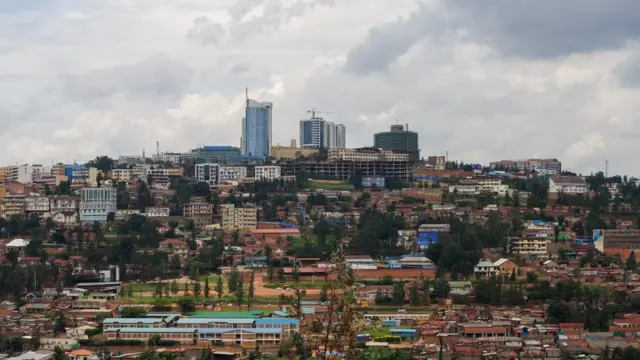 Picha iliyochukuliwa Machi 11, 2014 ikionyesha sura ya kati kati wa mji mkuu Kigali