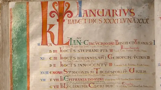 Página del calendario