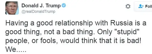 डोनल्ड ट्रंप का ट्वीट