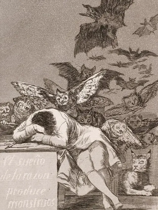 Grabado "El sueño de la razón produce monstruos"