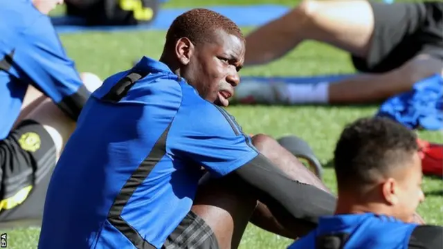 Paul Pogba during Manchester United training in Australia