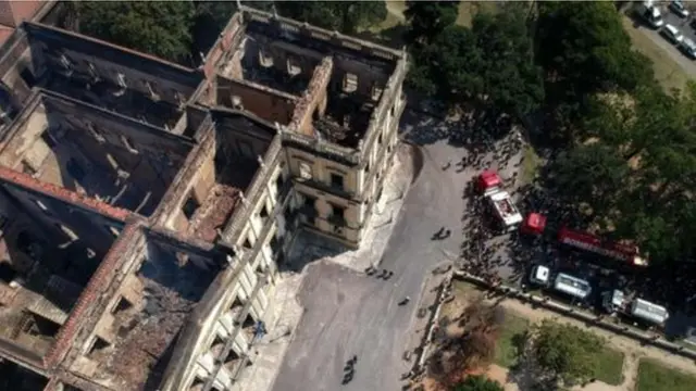 Museu Nacional após incêndio