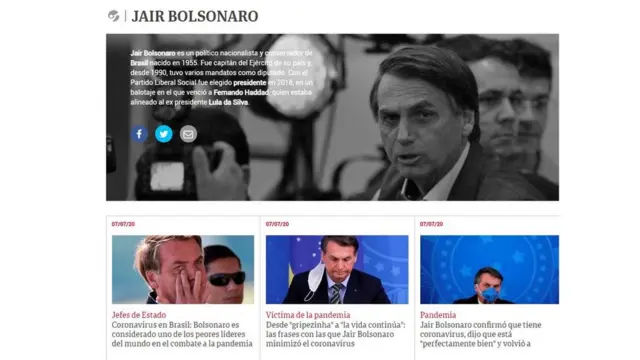 Reportagem do jornal Clarín sobre diagnóstico positivocassino que aceita cartão de créditoJair Bolsonaro