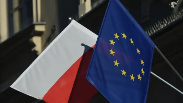 Прапори ЄС та Польщі