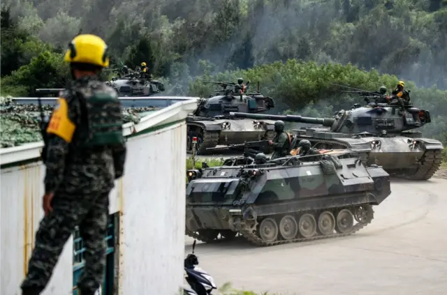 台灣軍演坦克。
