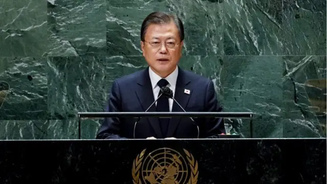 지난 9월 유엔총회에서 종전선언을 제안하는 문재인 대통령