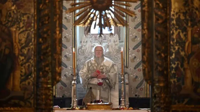 Патриарх Варфоломей в храме Святого Георгия в Стамбуле