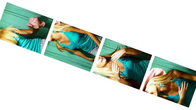 tira de fotos de fotomatón que no salieron bien.