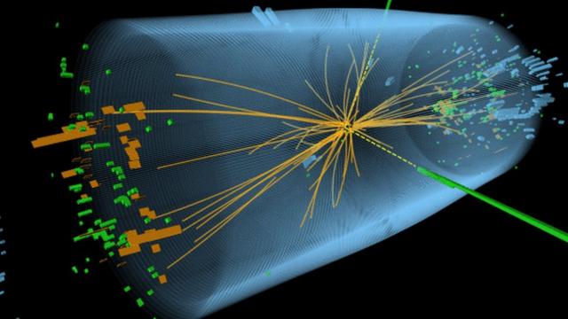 Os resíduos do choquecasa de aposta brasileirapartículas feito no Grande Colisor mostaram rastros que coincidem com as características do bósoncasa de aposta brasileiraHiggs