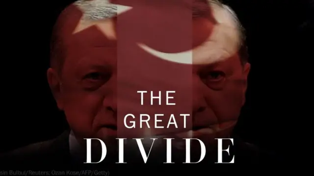Gazete ortadan ikiye ayırdığı Erdoğan'ın fotoğrafının üstünde "Büyük bölünme" başlığını kullanmış.