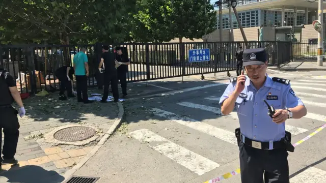 美国驻华大使馆爆炸现场（26/7/2018）
