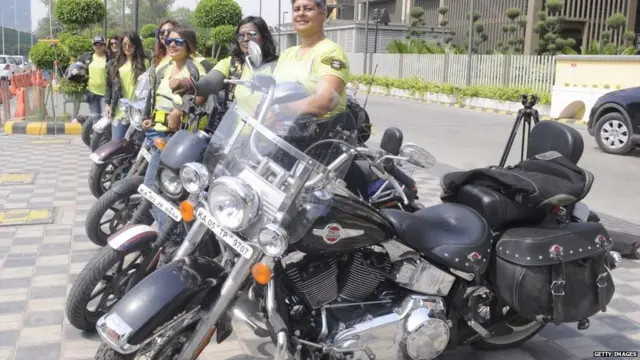 The ladies of Harley during their stop on April 10, 2018 in Noida
