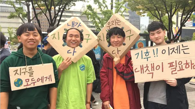 (캡션) 27일 열린 기후 변화를 위한 결석 시위