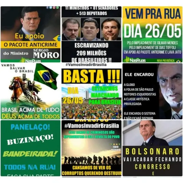 Mensagens sobre a manifestação reunidas pelo monitor do Whatsapp do projeto "Eleições Sem Fake", coordenado por Fabrício Benevenuto, da UFMG 