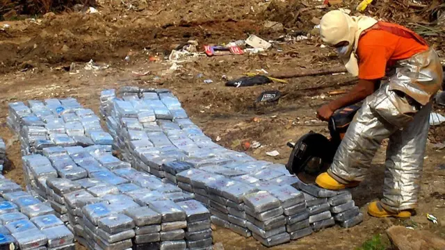 Quema de droga en Honduras.