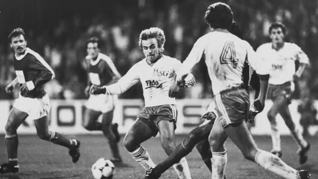 Detalj sa meča Radnički - Sent Galen (Švajcarska) odigrane u jesen 1983. u Kupu UEFA