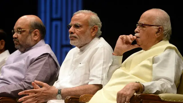 અમિત શાહ, નરેન્દ્ર મોદી અને લાલકૃષ્ણ અડવાણી