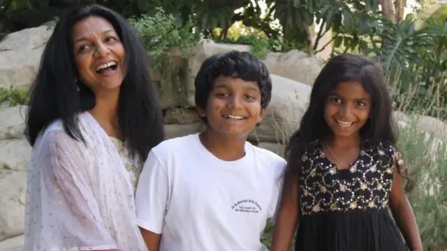 Soraya with her son and daughter