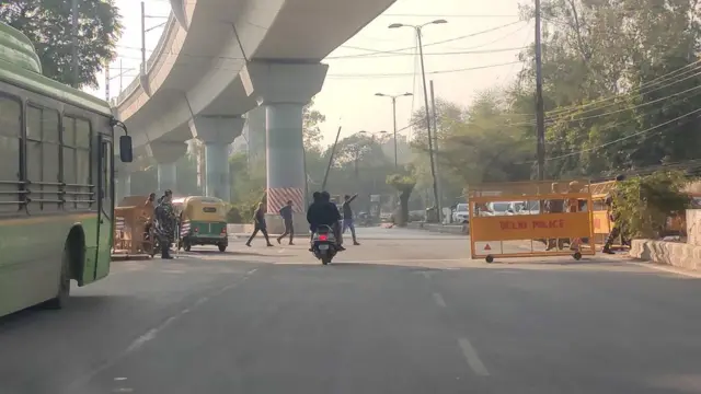 जामिया में प्रदर्शन की जगह का नज़ारा