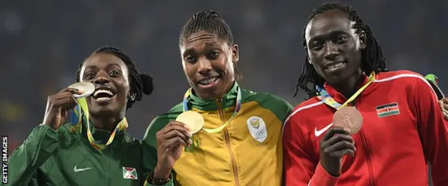 Francine Niyonsaba, Caster Semenya n'umukenyakazi Margaret Wambui