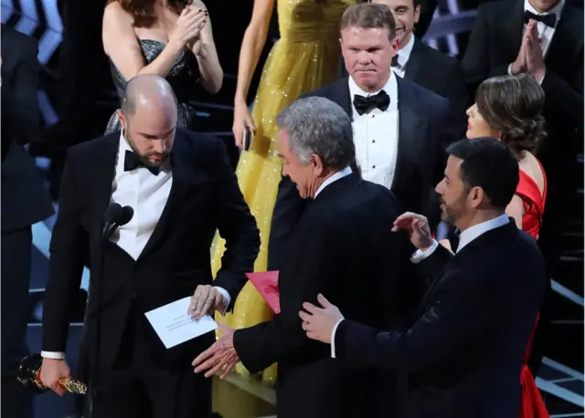 奧斯卡獎頒獎台上