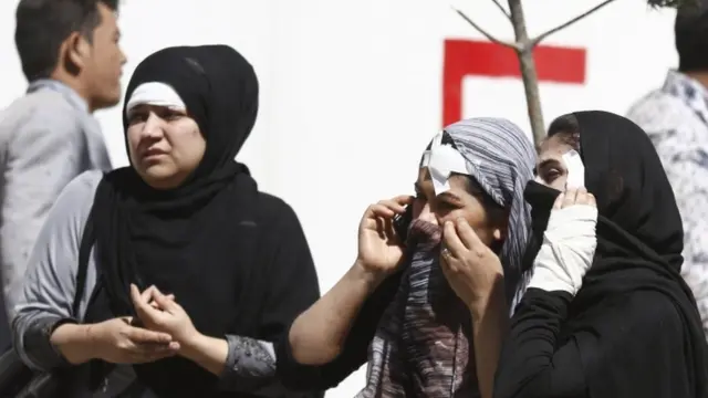 Anxious relatives gathered near the blast site