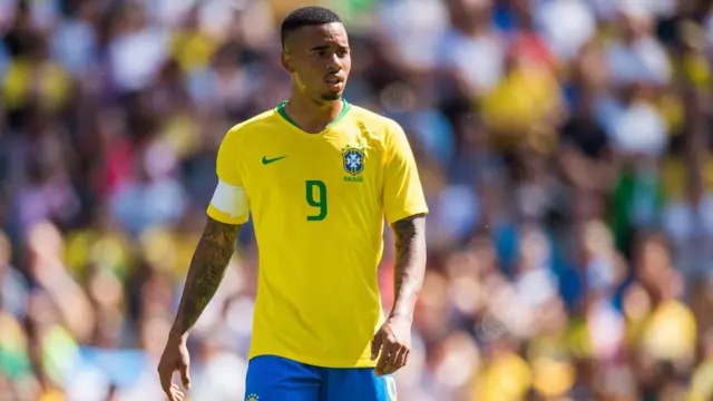 Gabriel Jesus in action during the international soccer friendly match between Brazil and Croatia at Anfield in Liverpool,