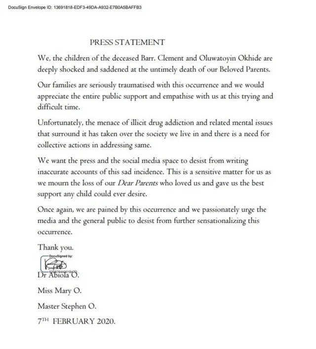 Iwe ti awọn ọmọ awọn oloogbe kọ si araalu