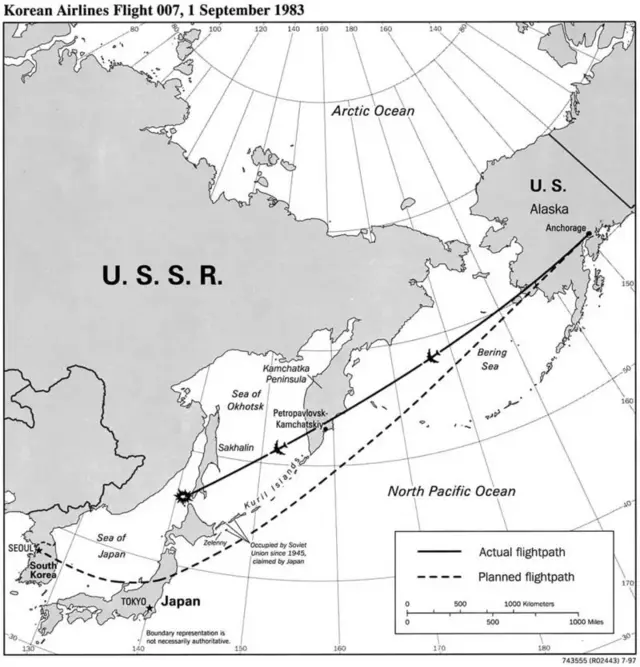 कोरियन एअरलाईन्स, सेव्हियत संघ, अमेरिका, रशिया