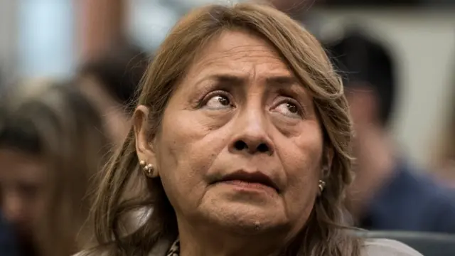 Petita Albarracín en la audiencia de la Corte Interamericana de Derechos Humanos.