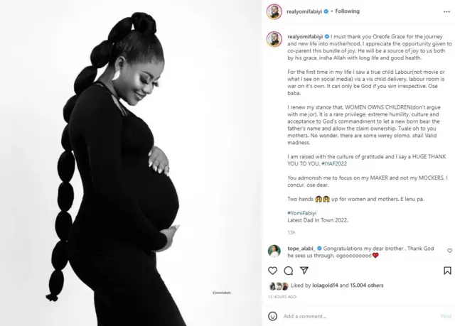 Ohun ti Yomi Fabiyi k soju opo Instagram rẹ