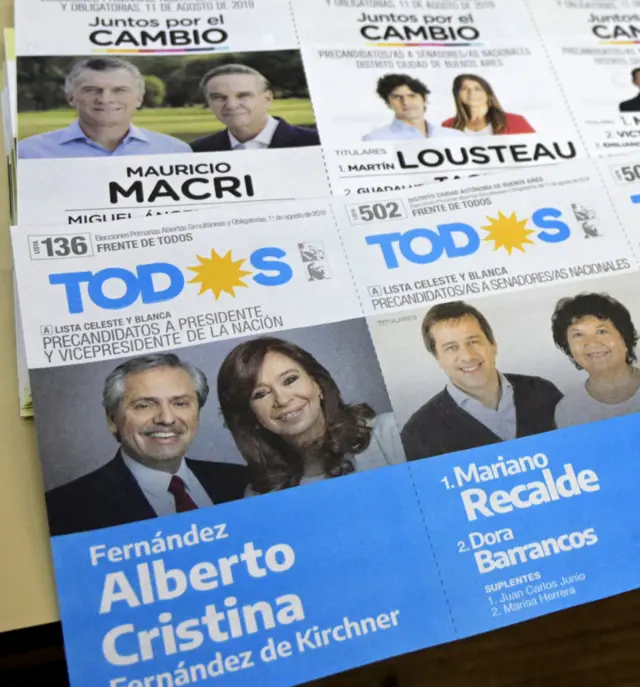 Las boletas electorales de Juntos por el Cambio y el Frente de Todos