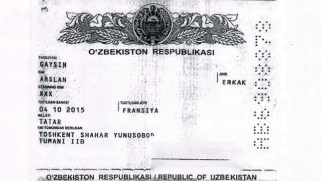 Ўзбекистонда Арслонга берилган паспортда унинг отаси деган жойда ХХХ қўйилган